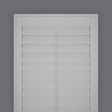 Moonlit Moonlit Soft Grey-White Water Resistant Shutters Sample | Bathroom Faux Wood Shutters Telford Specialists